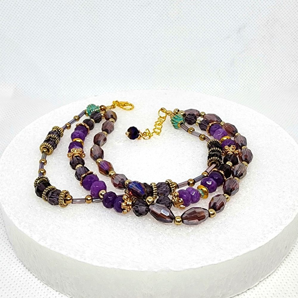 Purple Triple Strand Bracelet